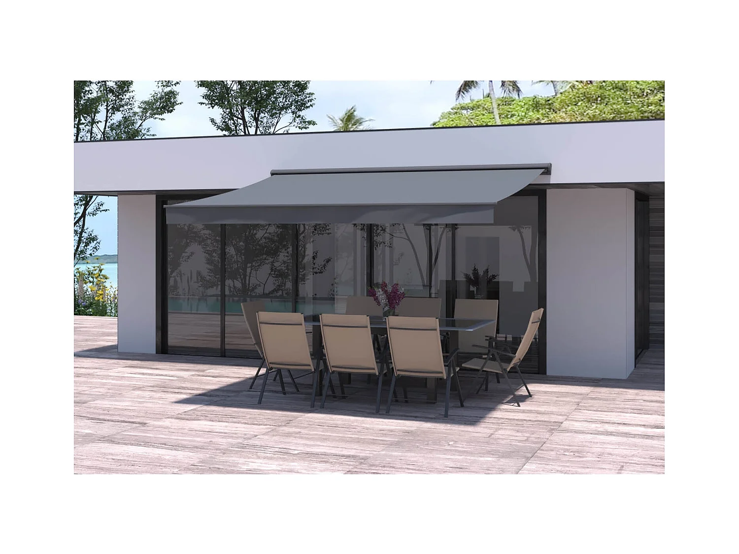 Store banne 4 x 3 m gris LOZIO