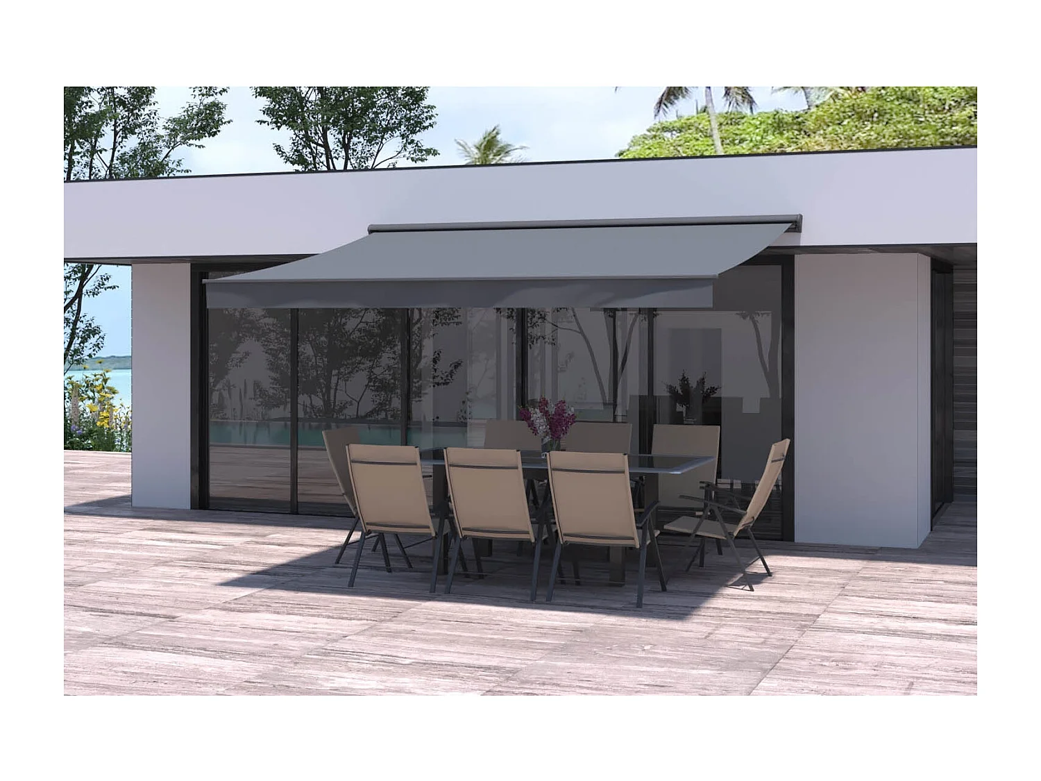 Store banne 4 x 3 m gris LOZIO