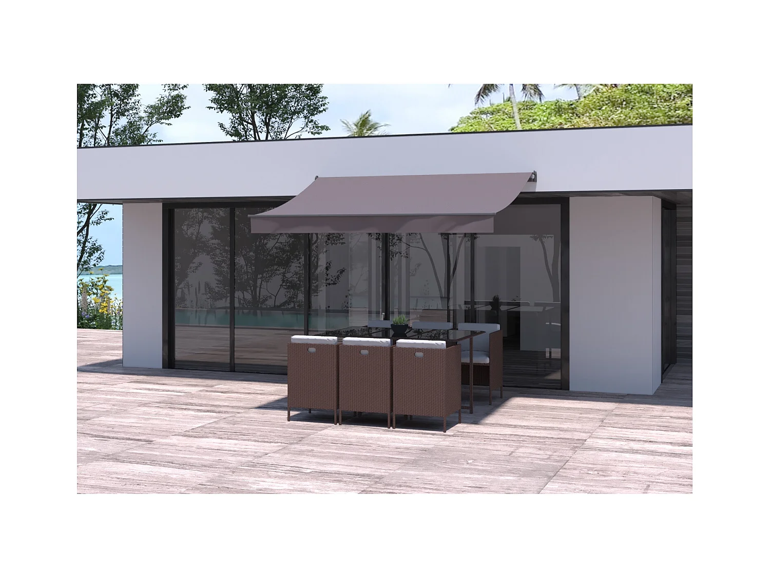 Store banne 3 x 2 m taupe ADRO