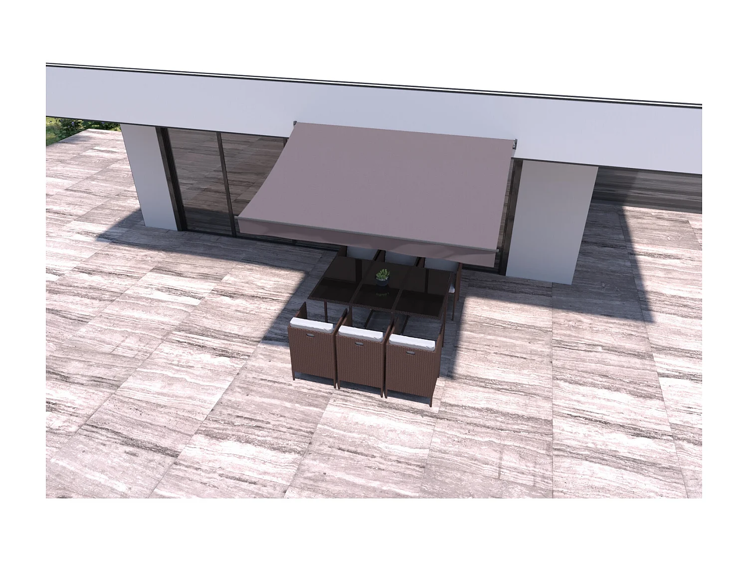 Store banne 3 x 2 m taupe ADRO