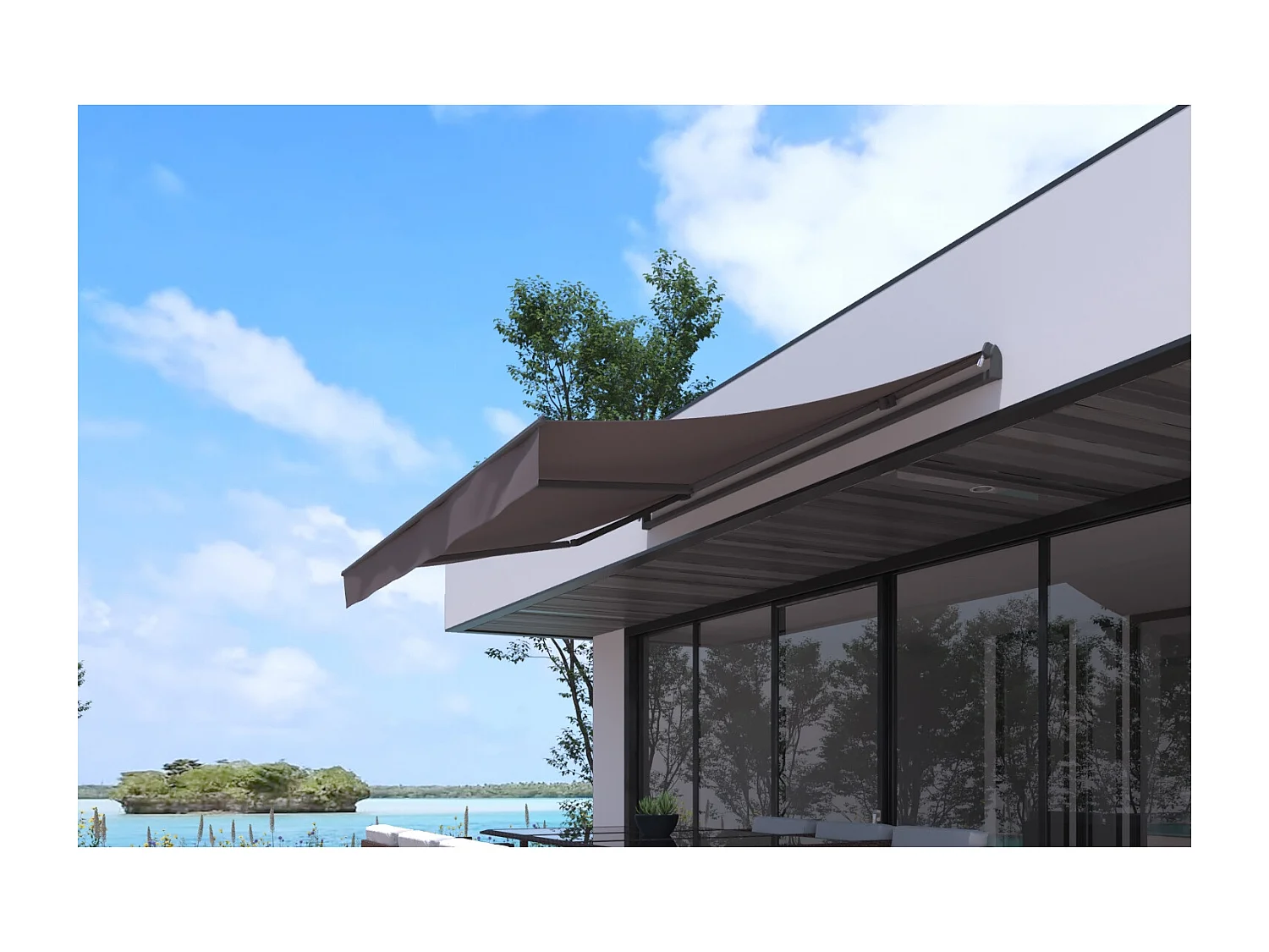 Store banne 3 x 2 m taupe ADRO