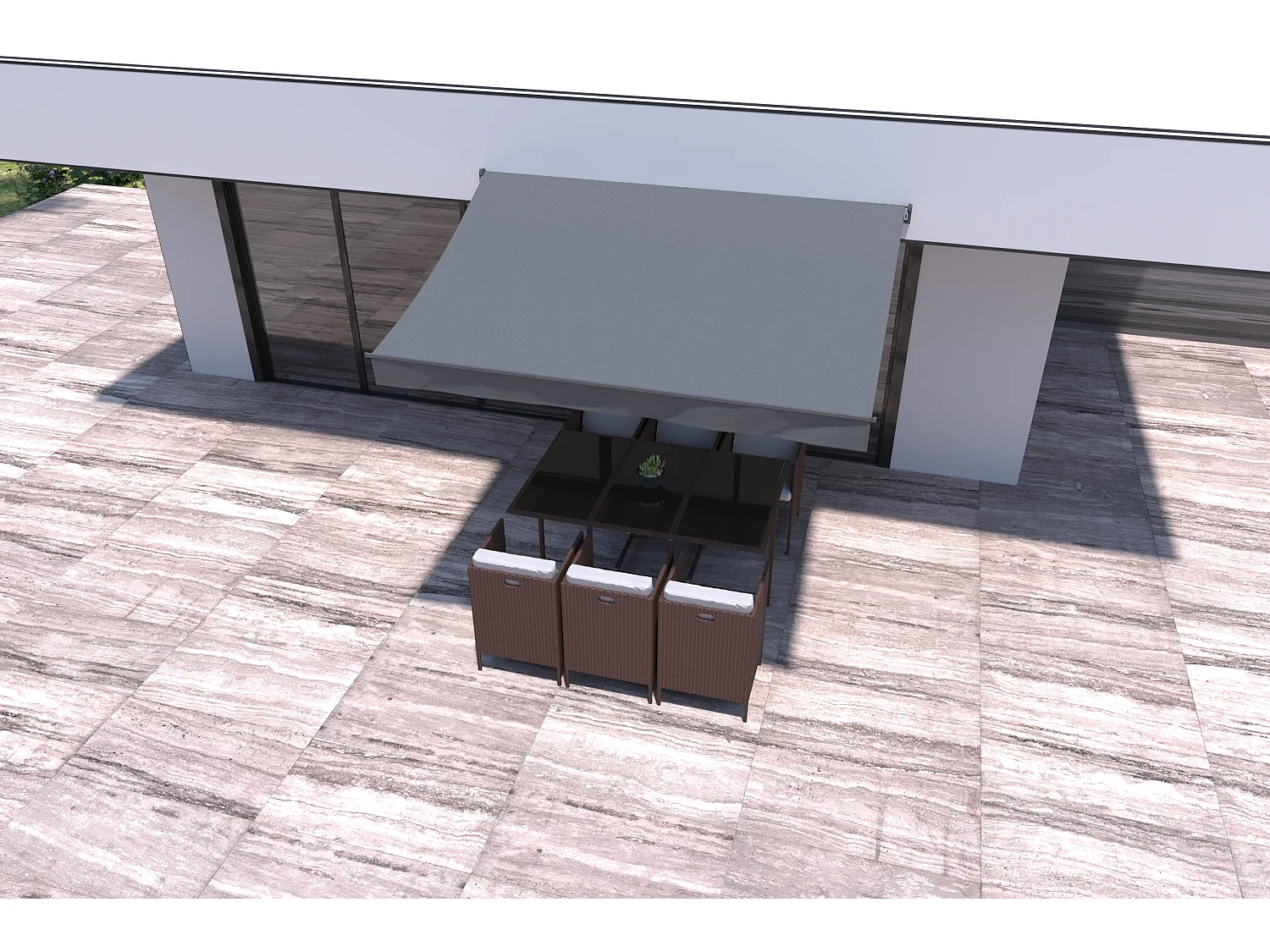 Manuelle Markise 3 x 2 m grau ADRO