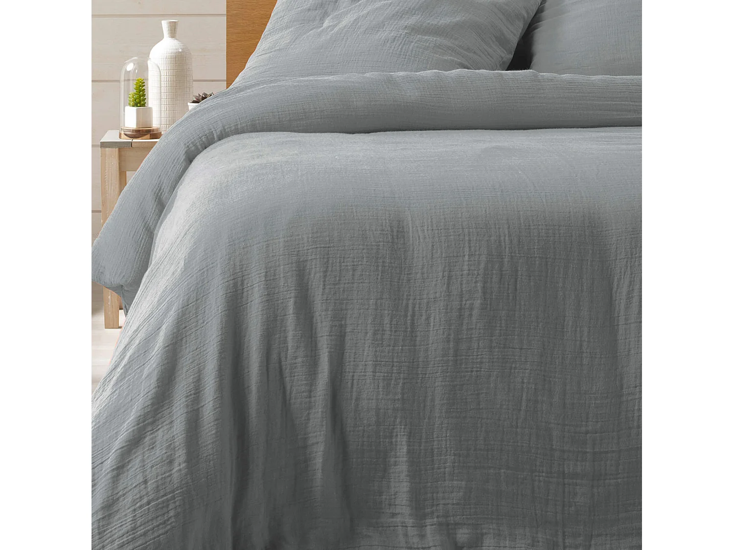 Parure de Lit 3 Pièces "Angelia" 260x240cm Gris