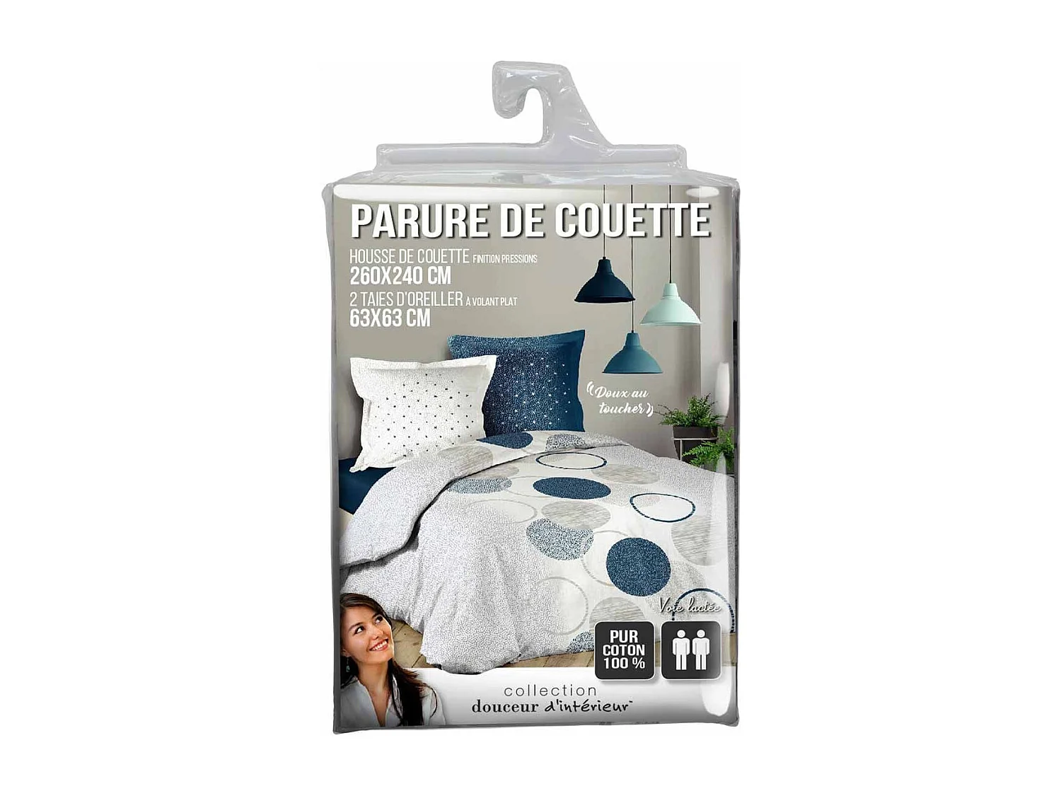 Parure de Lit 3 Pièces "Voie Lactée" 260x240cm Bleu