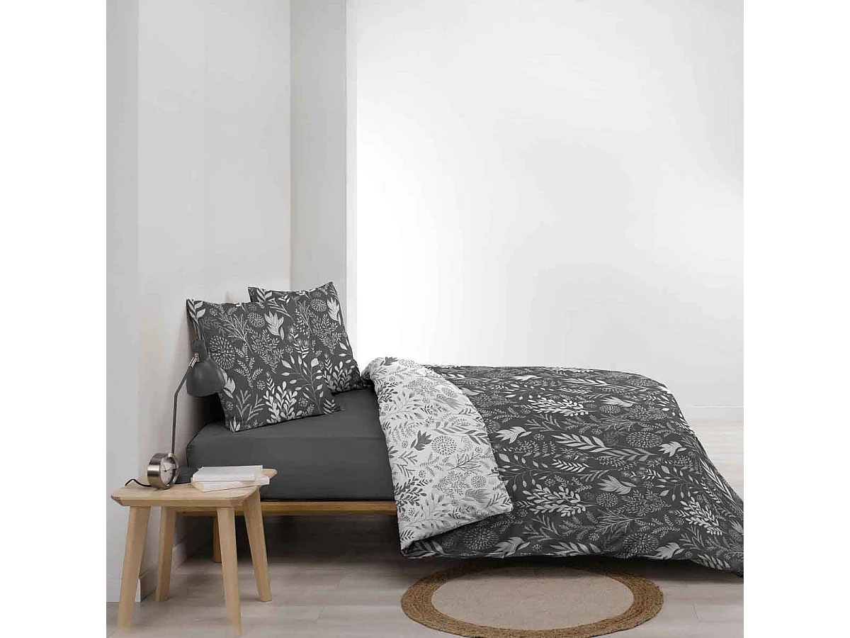 Parure de Lit 3 Pièces "Suzanne" 260x240cm Anthracite