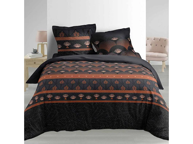 Parure de Lit 3 Pièces "Elfie" 240x220cm Noir