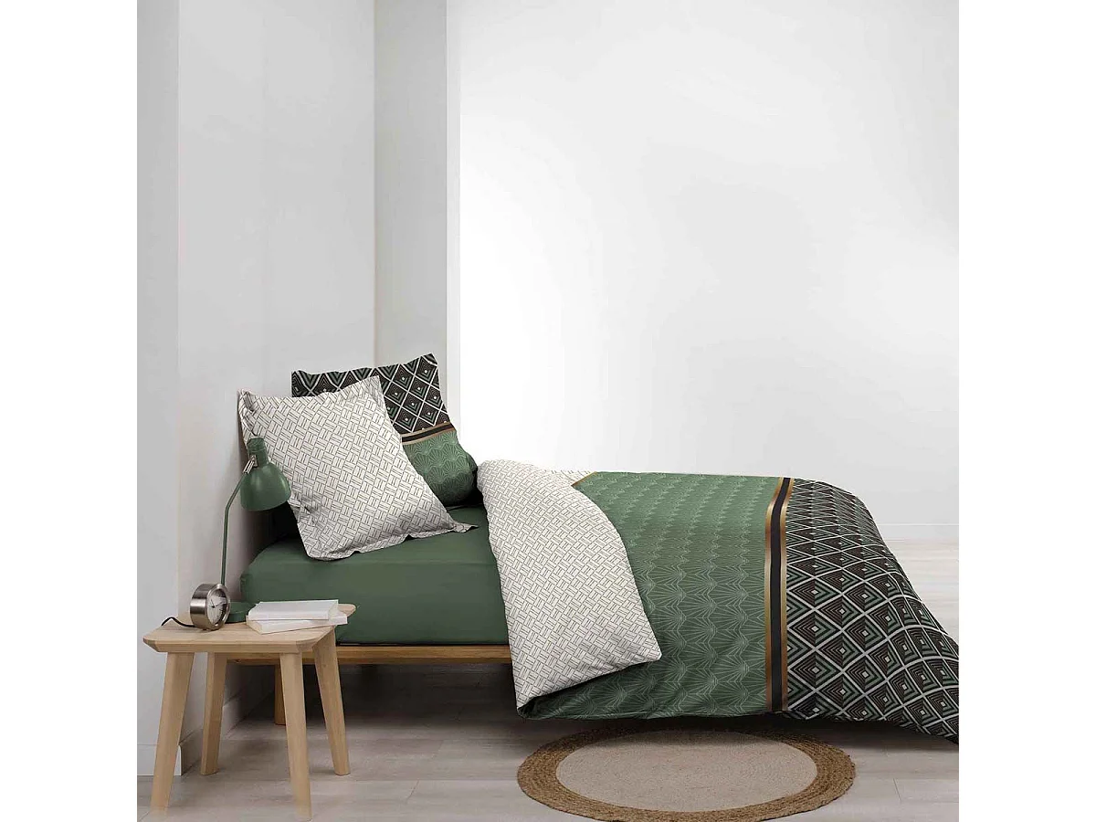 Parure de Lit 3 Pièces "Belor" 240x220cm Vert
