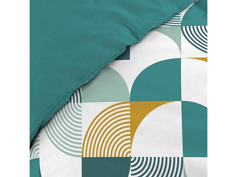 Parure de Lit 3 Pièces "Rythmo" 240x220cm Bleu
