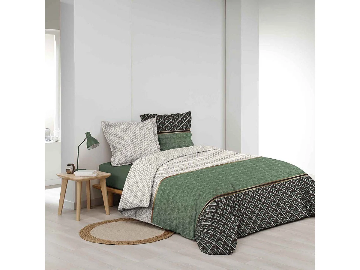 Parure de Lit 3 Pièces "Belor" 260x240cm Vert