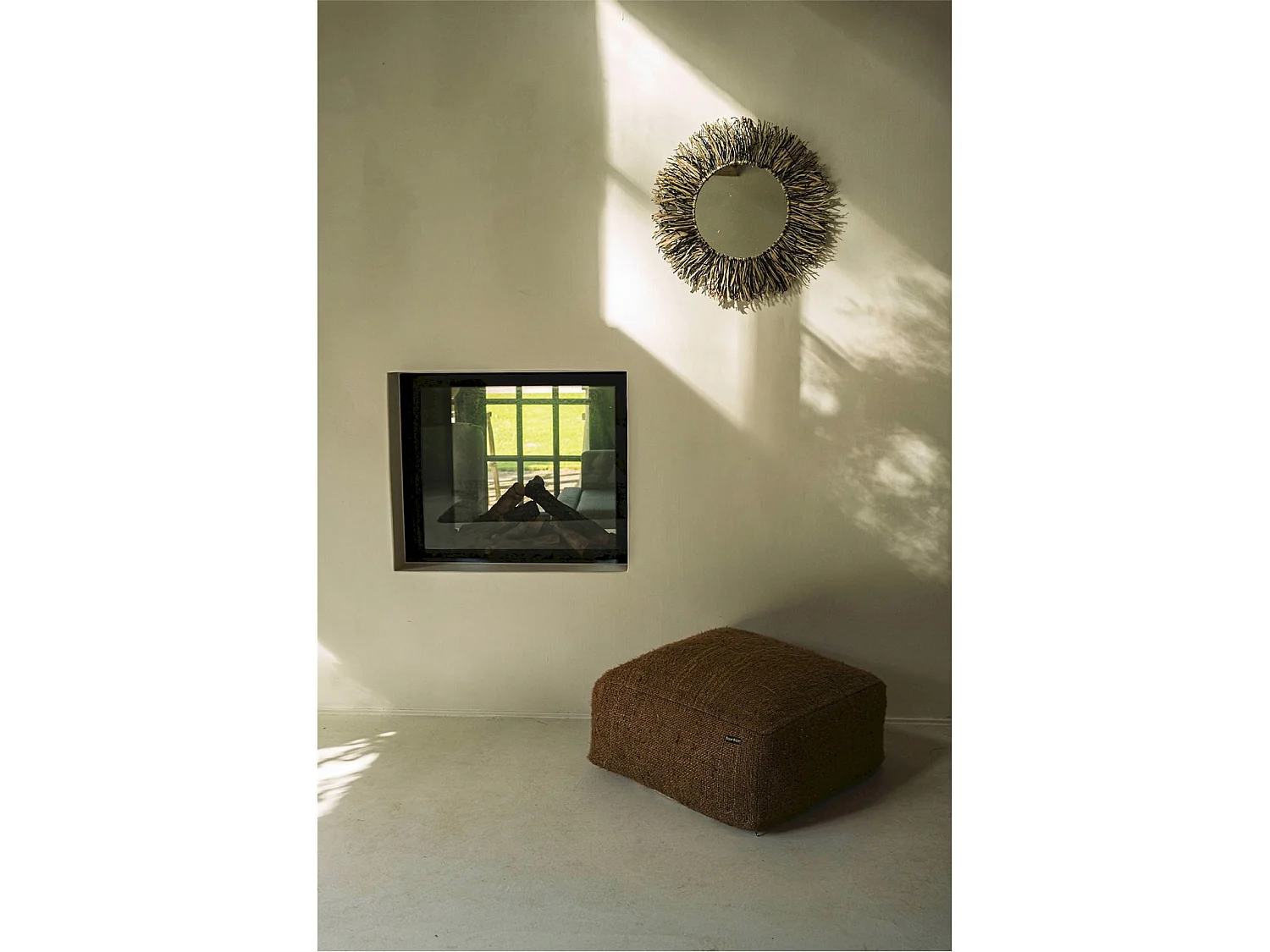 Miroir Raphia Frangé Élégance Côtière