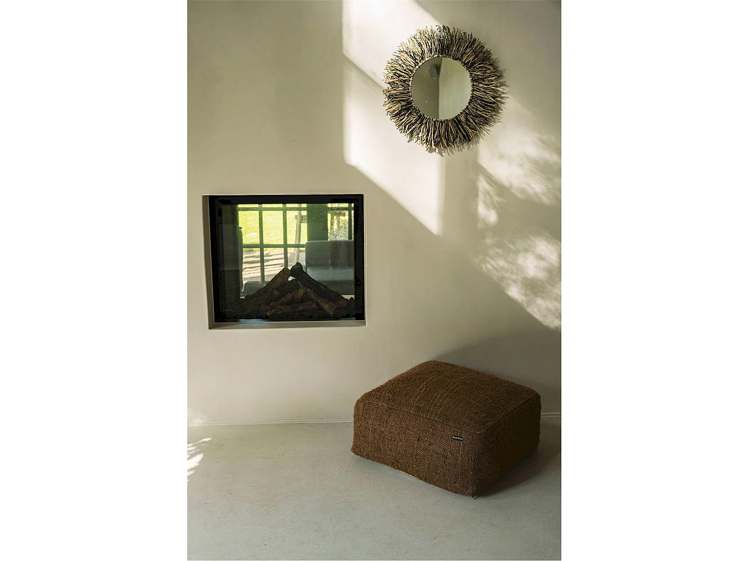Miroir Raphia Frangé Élégance Côtière