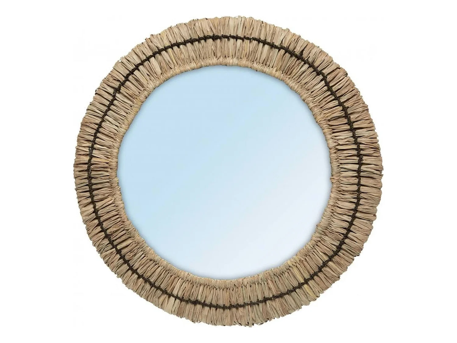 Miroir Gajih en raphia par Bazar Bizar