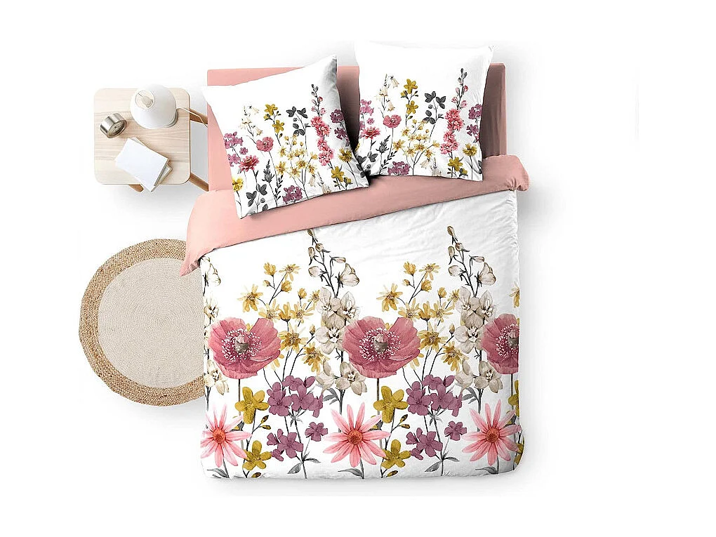 Parure de Lit 3 Pièces "Rosine" 240x220cm Blanc