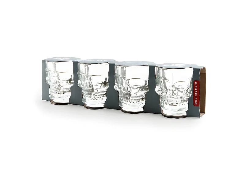 Set de 4 vasos de chupito calavera