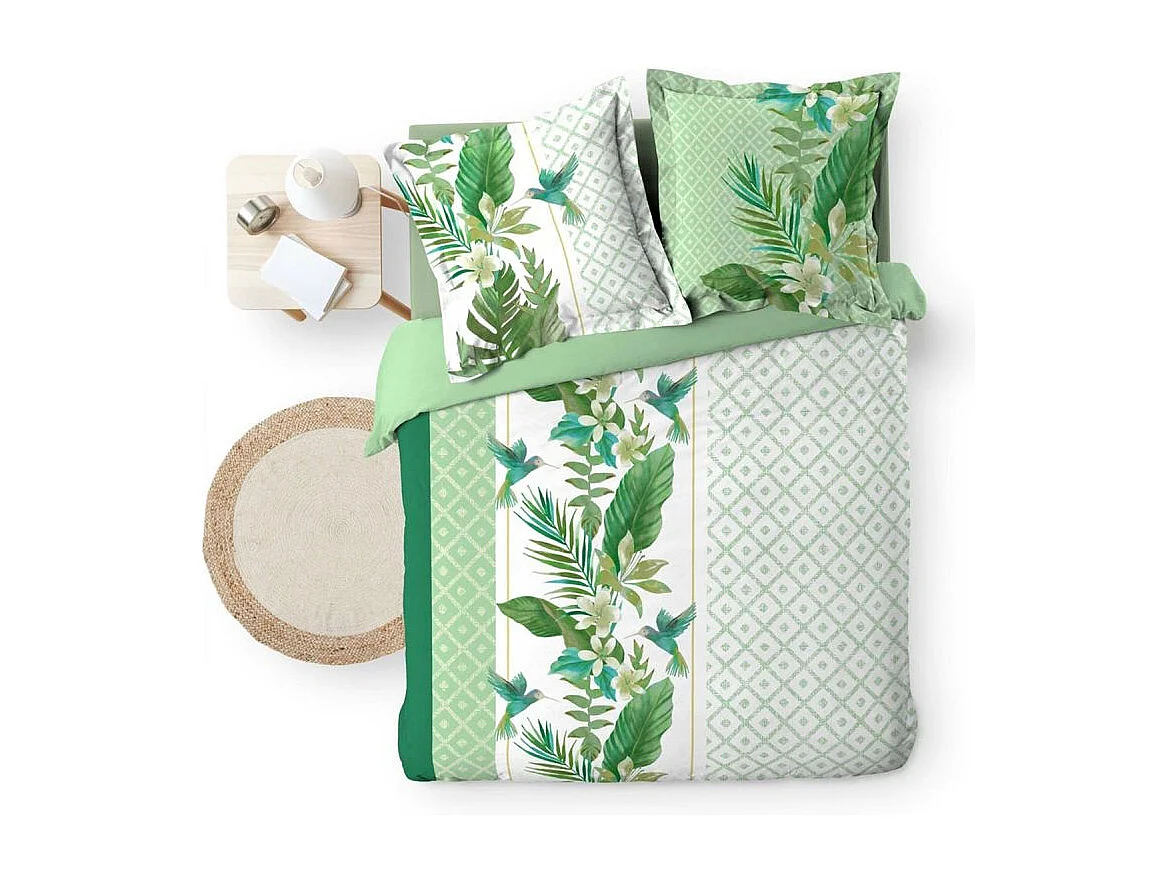 Parure de Lit 3 Pièces "Boréale" 240x220cm Vert