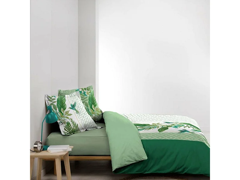 Parure de Lit 3 Pièces "Boréale" 240x220cm Vert