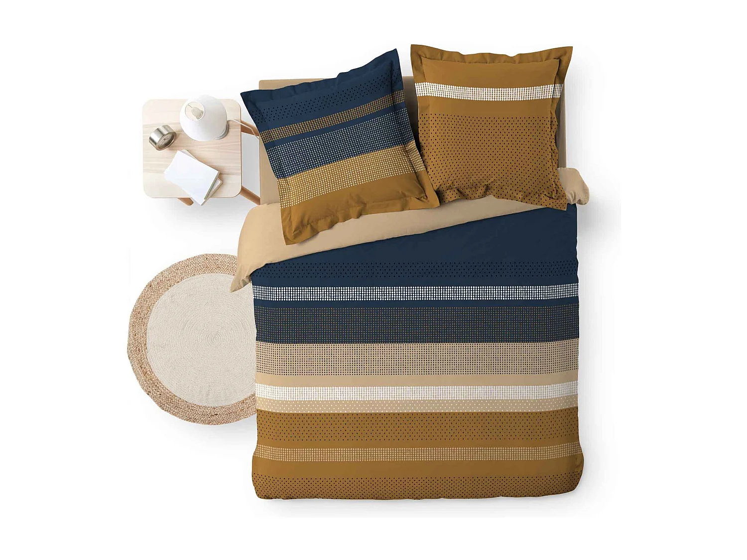Parure de Lit 3 Pièces "Massaï" 260x240cm Naturel