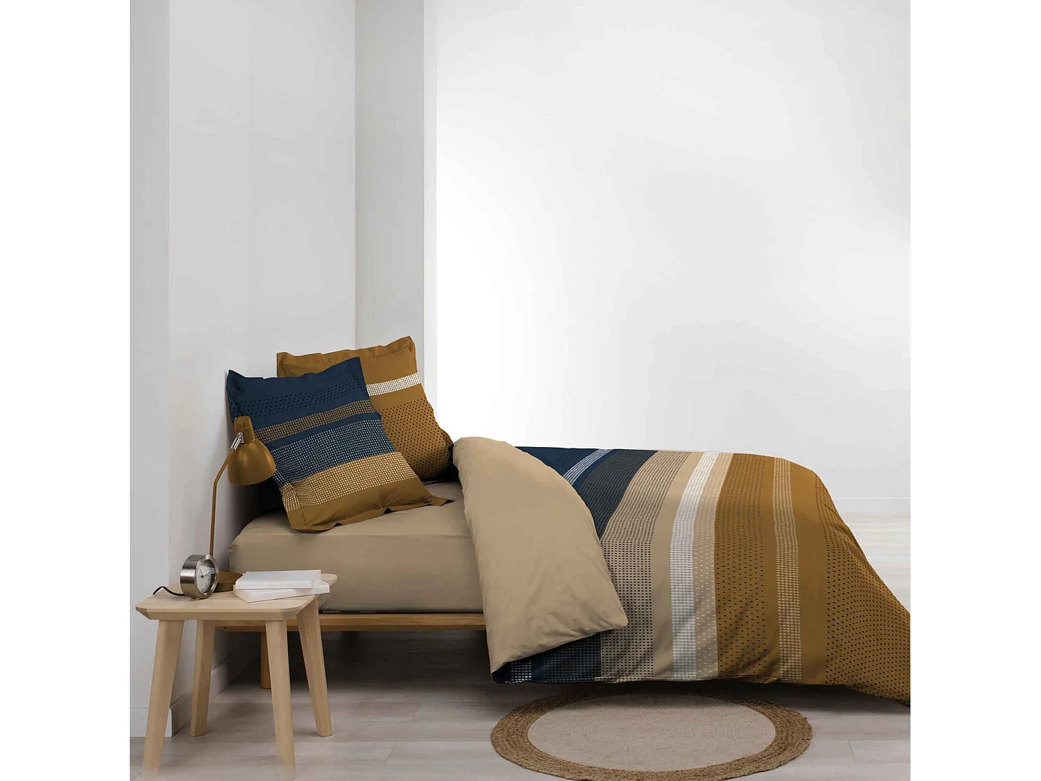 Parure de Lit 3 Pièces "Massaï" 260x240cm Naturel