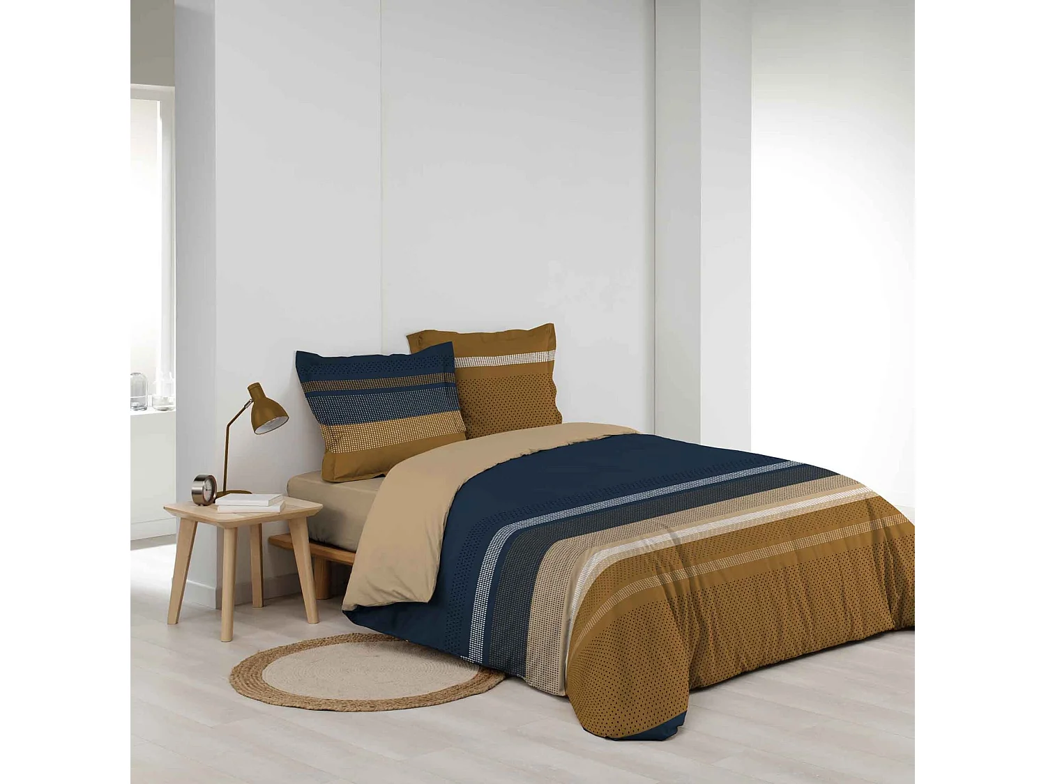 Parure de Lit 3 Pièces "Massaï" 260x240cm Naturel