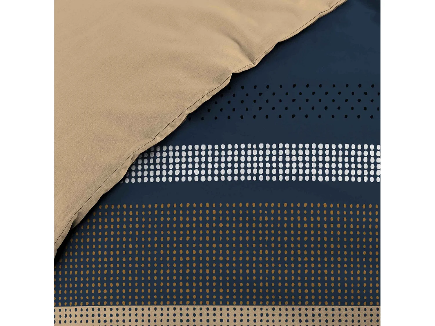 Parure de Lit 3 Pièces "Massaï" 260x240cm Naturel