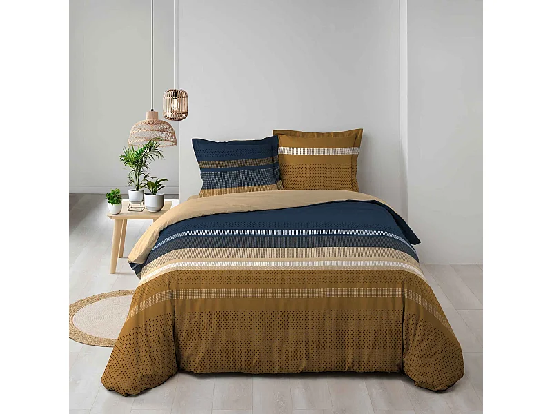 Parure de Lit 3 Pièces "Massaï" 260x240cm Naturel