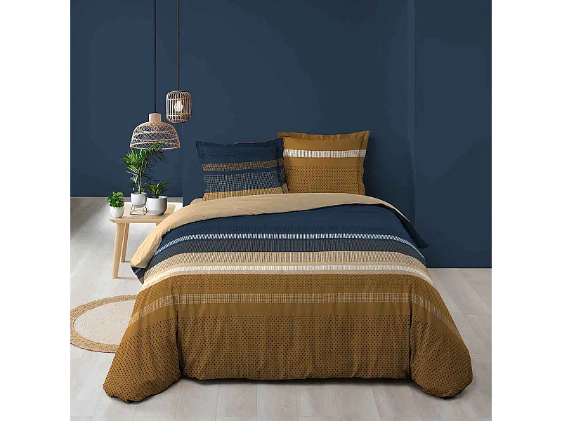 Parure de Lit 3 Pièces "Massaï" 260x240cm Naturel