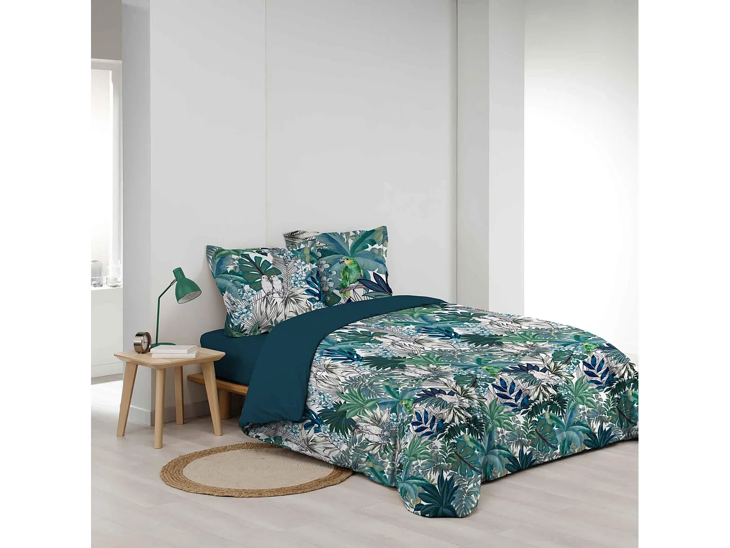Parure de Lit 3 Pièces "Colibri" 240x220cm Vert