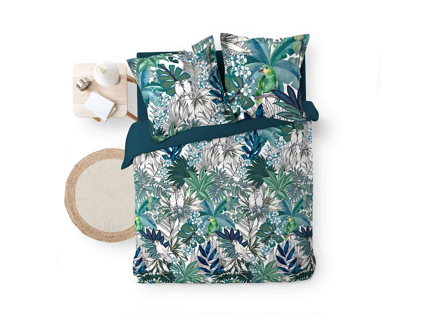 Parure de Lit 3 Pièces "Colibri" 260x240cm Vert