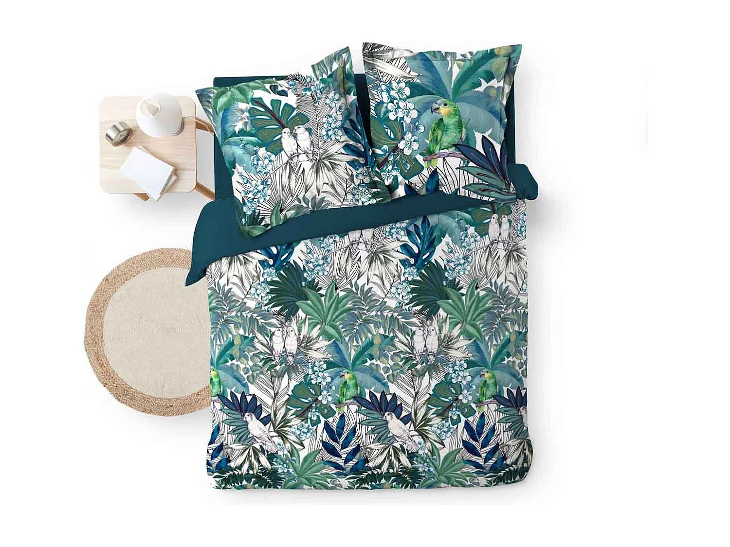 Parure de Lit 3 Pièces "Colibri" 260x240cm Vert