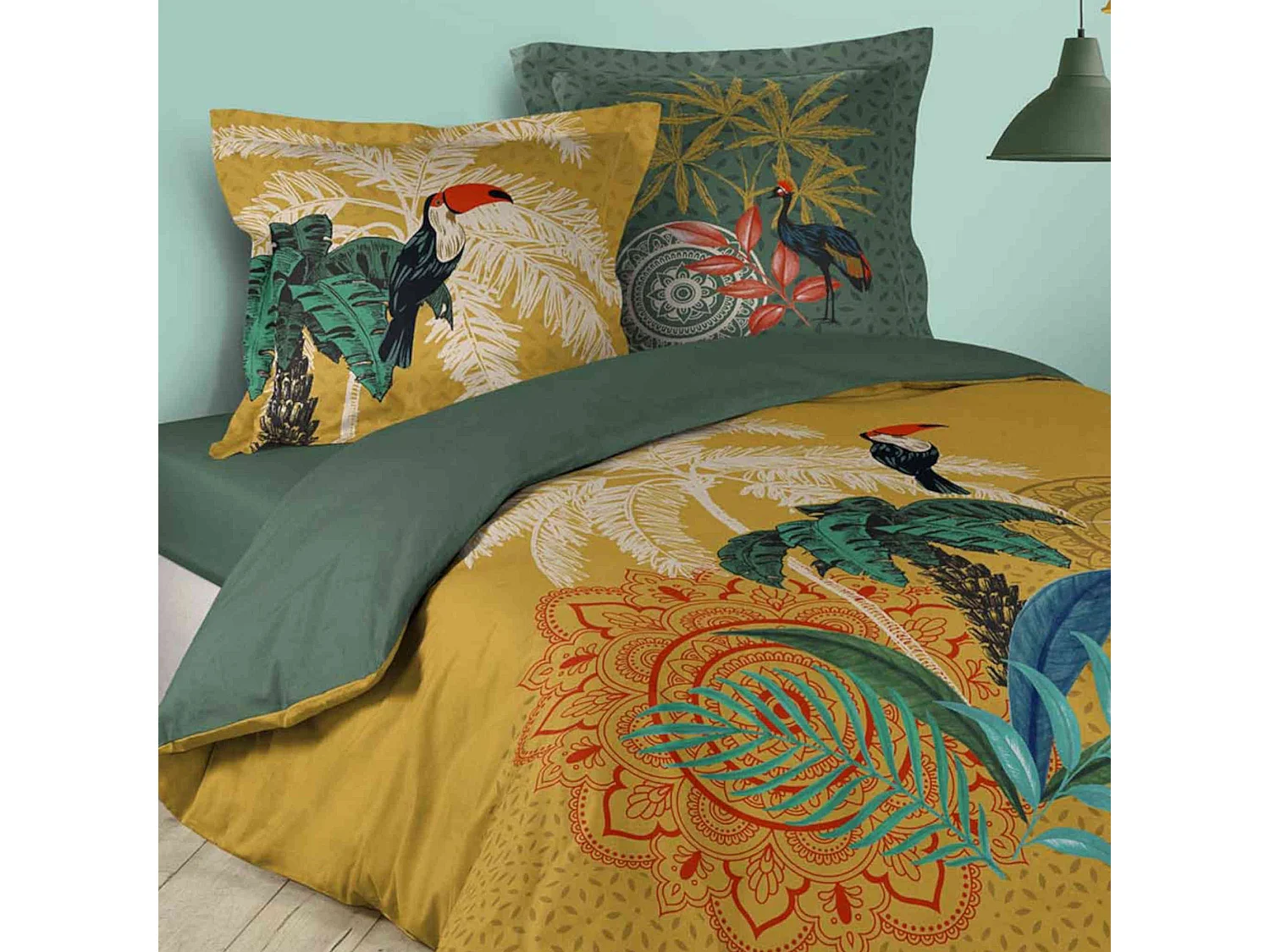 Parure de Lit 3 Pièces "Wonderland" 220x240cm Jaune