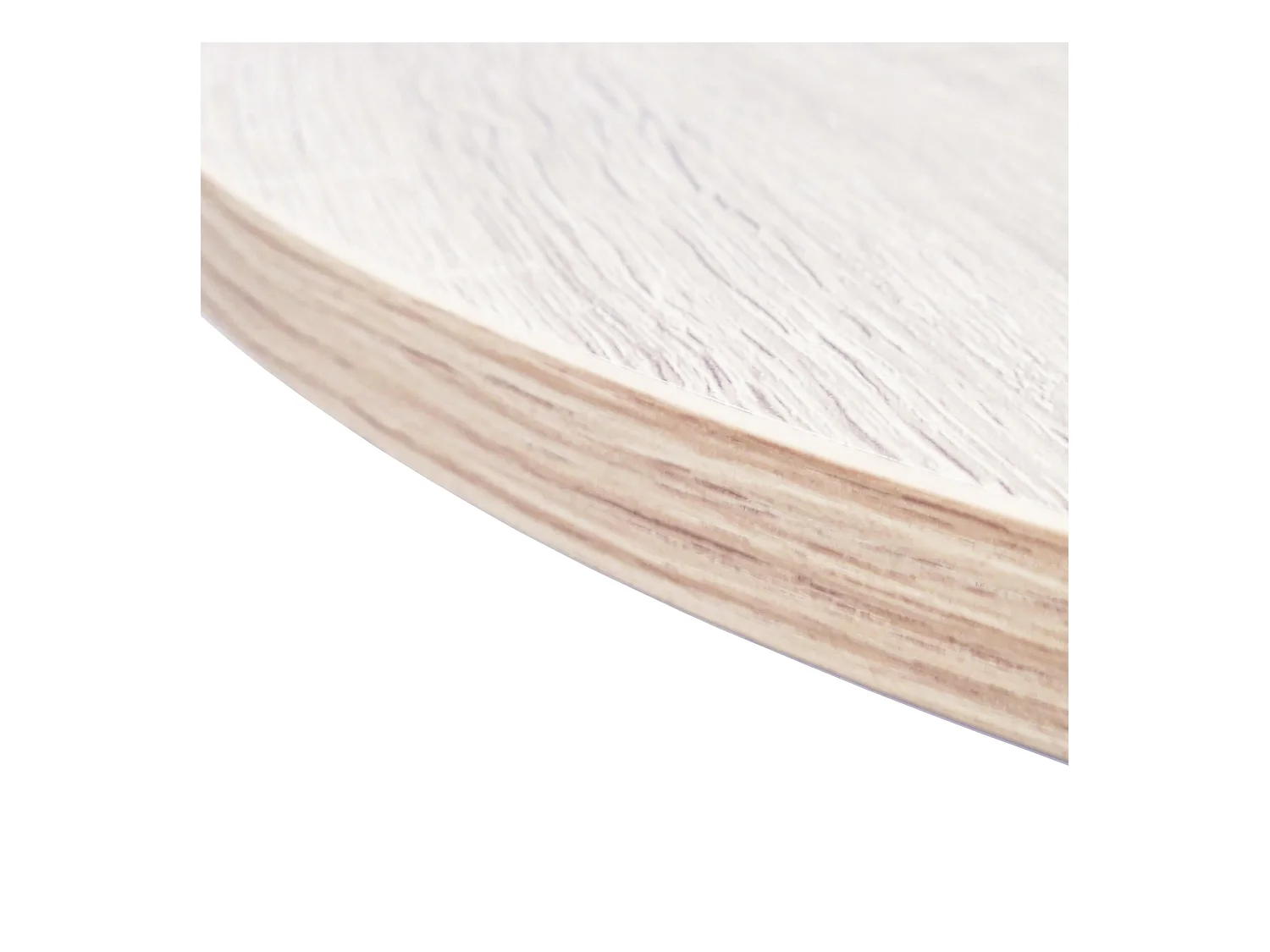 Tavolo da pranzo fisso rotondo ZEN, 90x90x77cm, Capacità per 4 persone, Colore rovere, Gambe in metallo laccato nero opaco