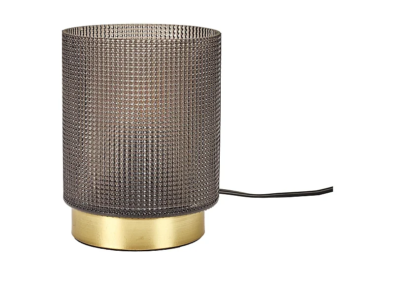 Lampe A Poser Verre Embosse Noir Noir