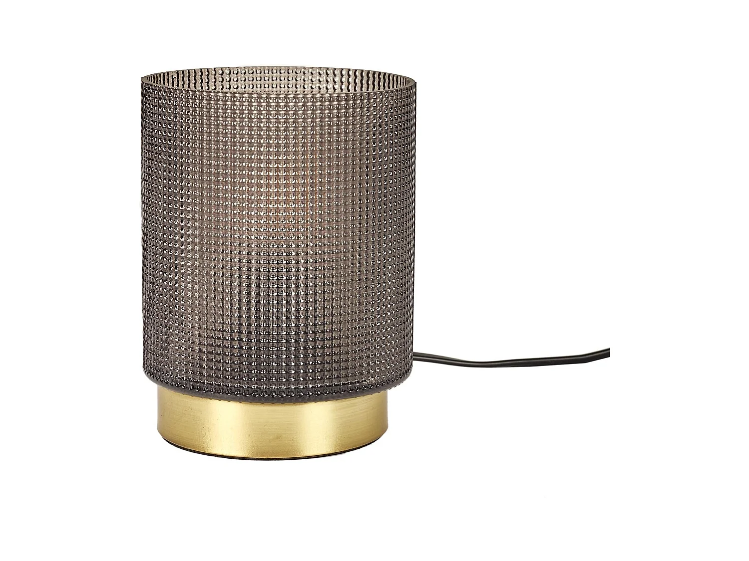 Lampe A Poser Verre Embosse Noir Noir