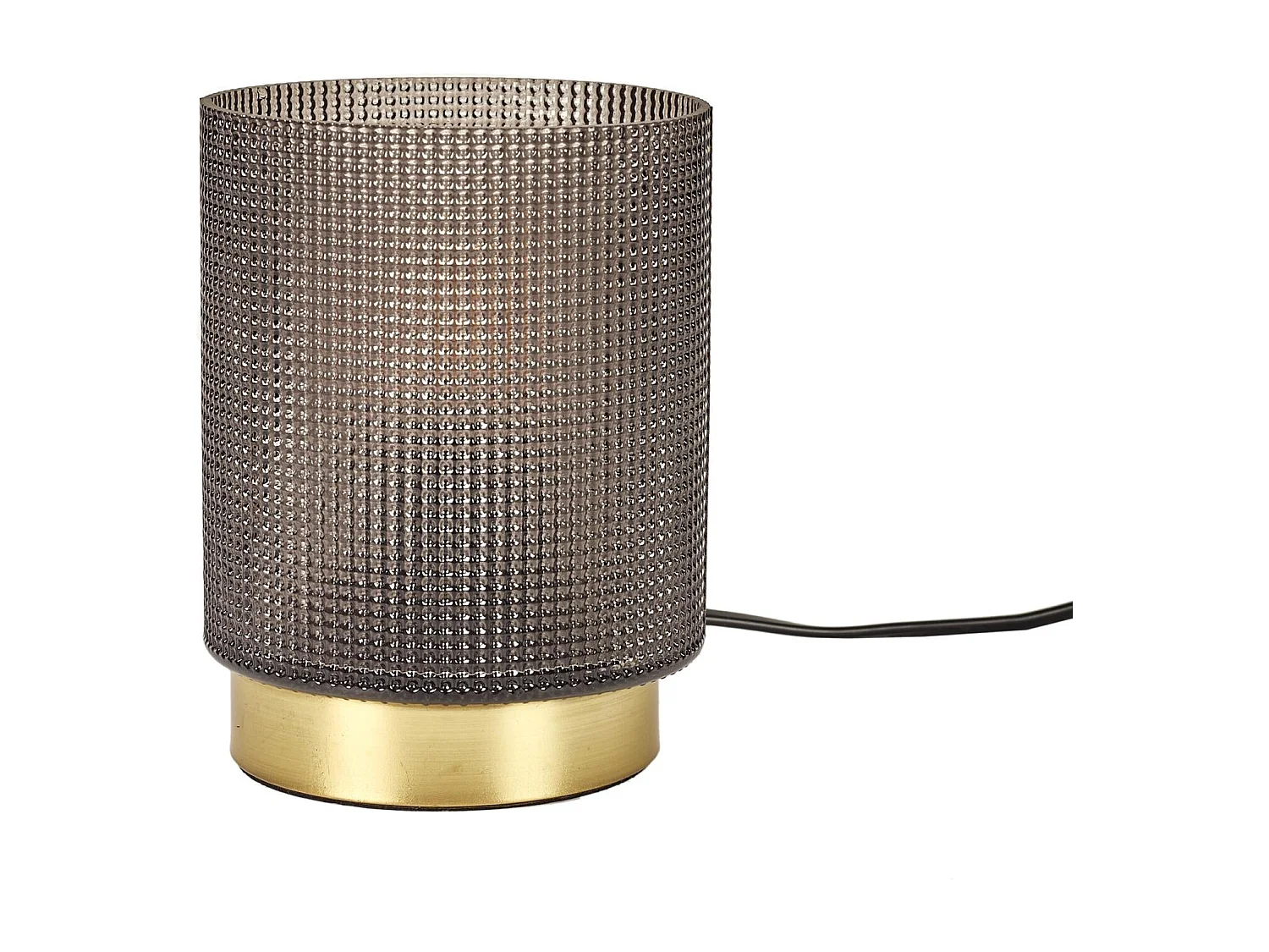 Lampe A Poser Verre Embosse Noir Noir