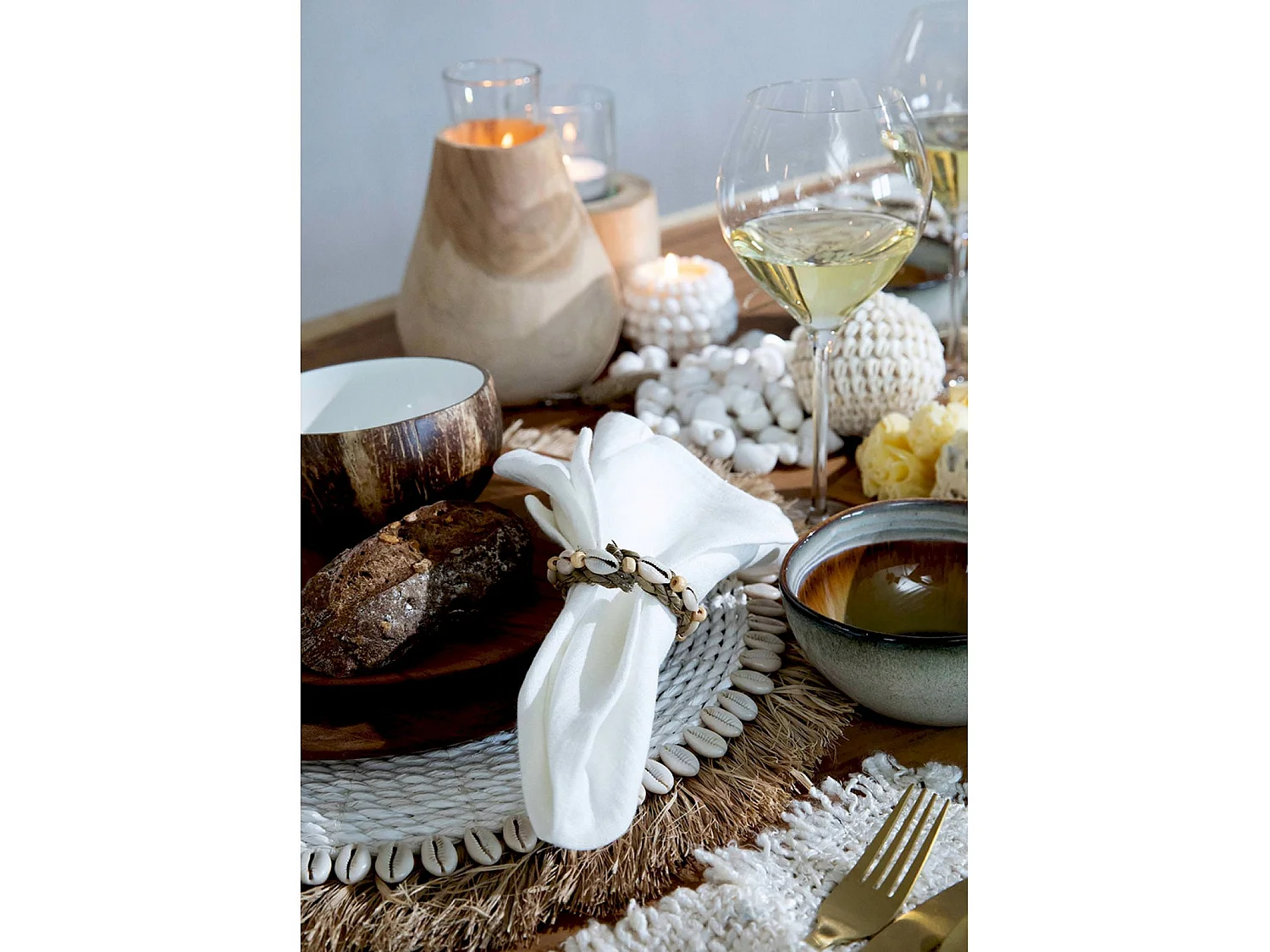 Set de Table Jonc de Mer et Coquillages