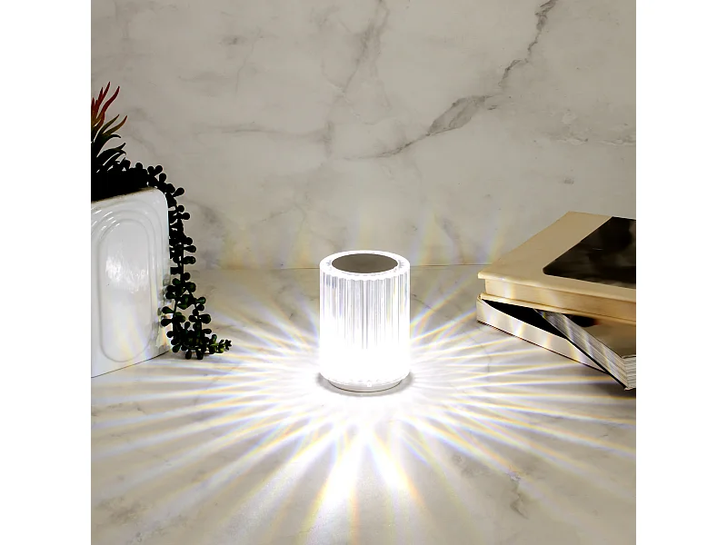 Lampe Tactile Rechargeable Lumiere Blance Transparent