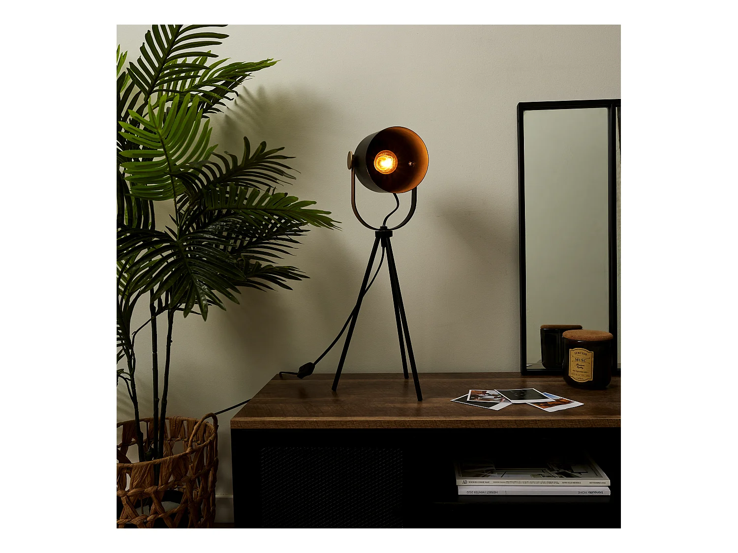 Lampe A Poser Indus Metal Noir Noir