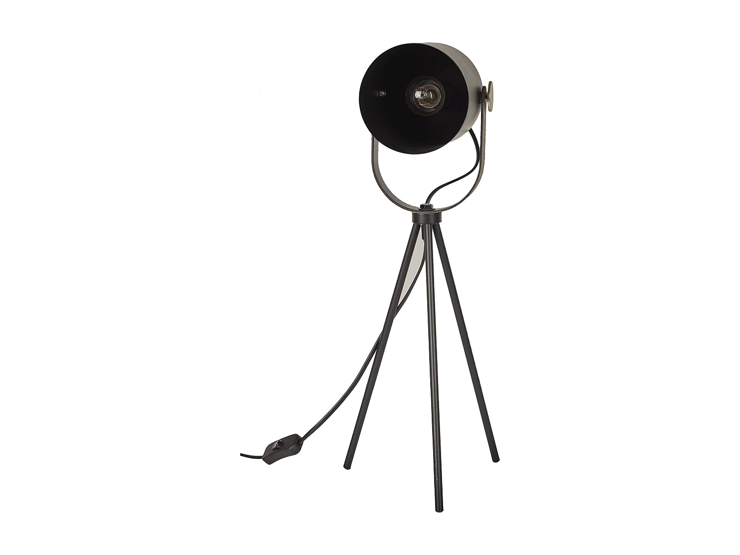 Lampe A Poser Indus Metal Noir Noir