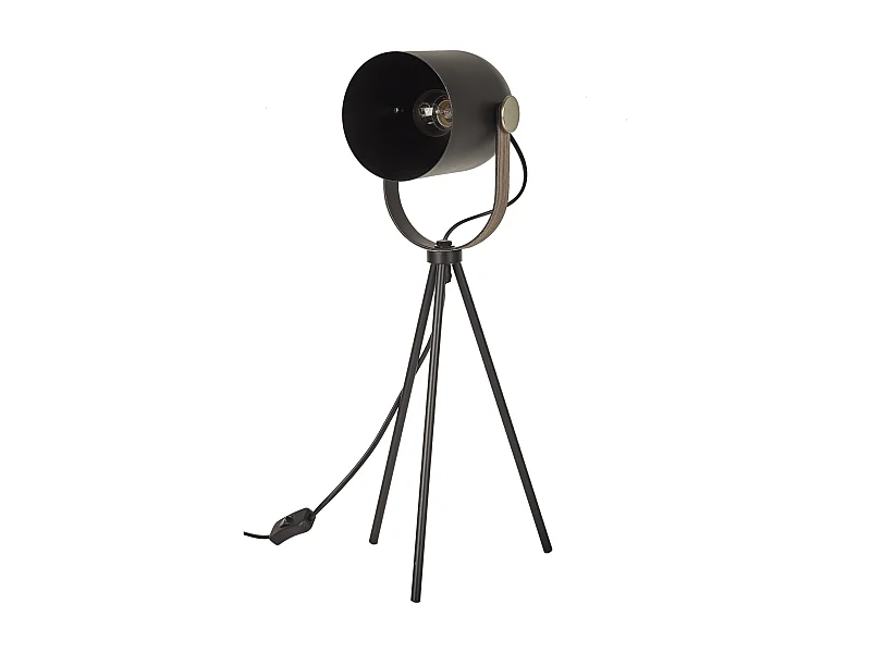 Lampe A Poser Indus Metal Noir Noir