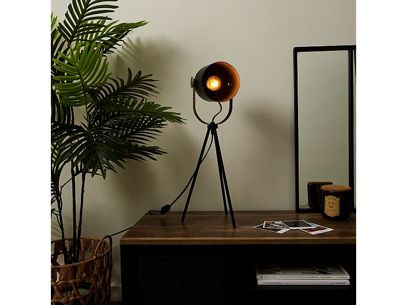 Lampe A Poser Indus Metal Noir Noir