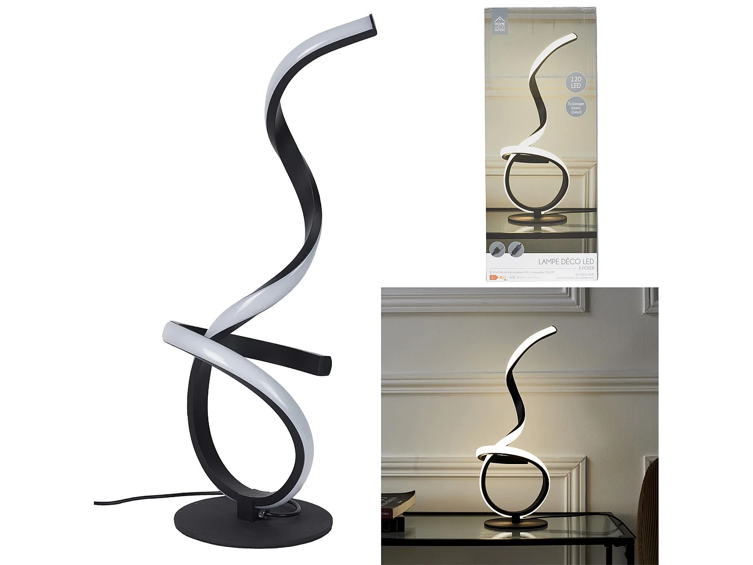 Lampe Led Design Noir Noir