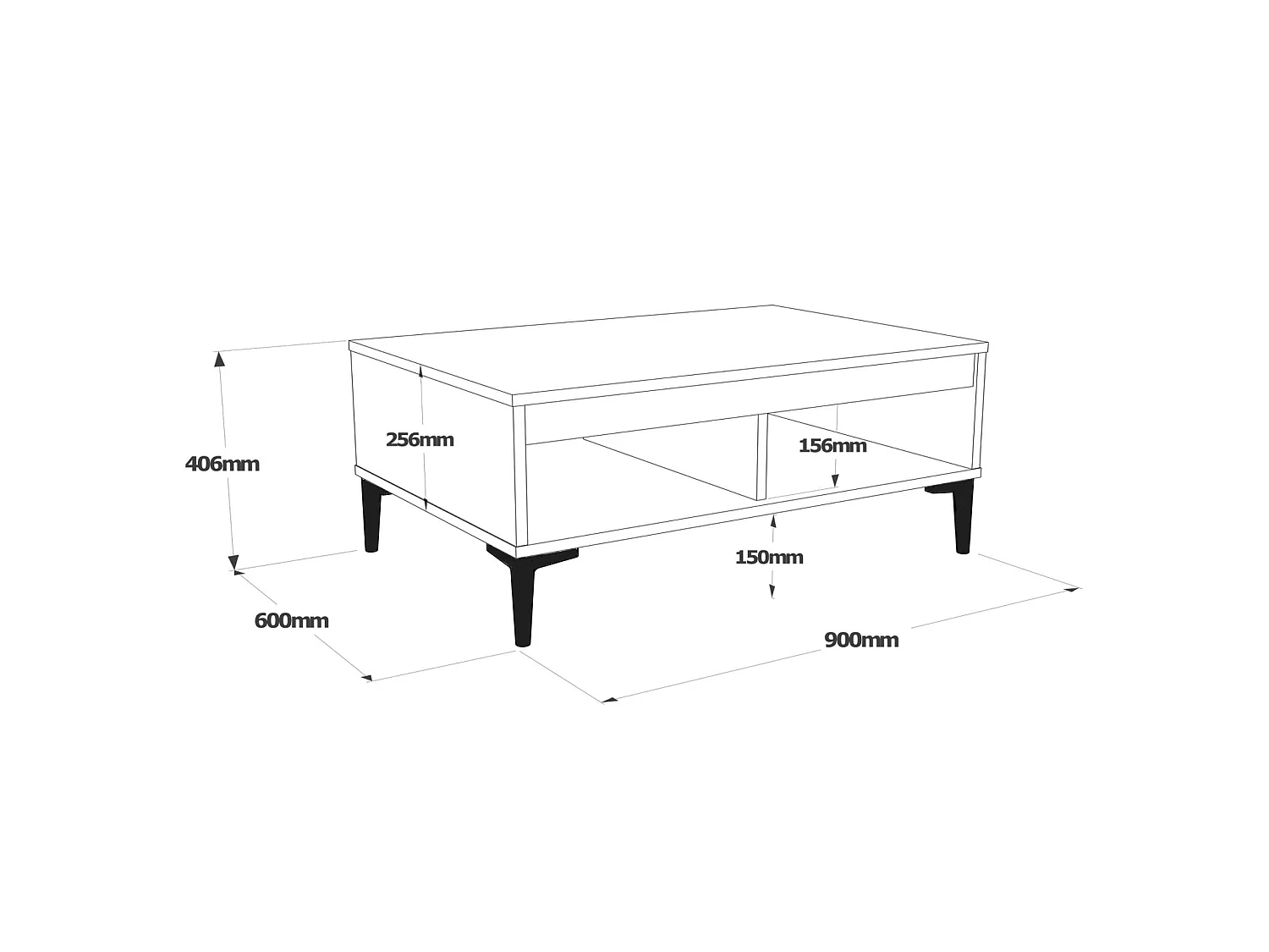 Mesa de centro Yurupa Aristo - Venprodin - Feltro 90 cm - Antracite