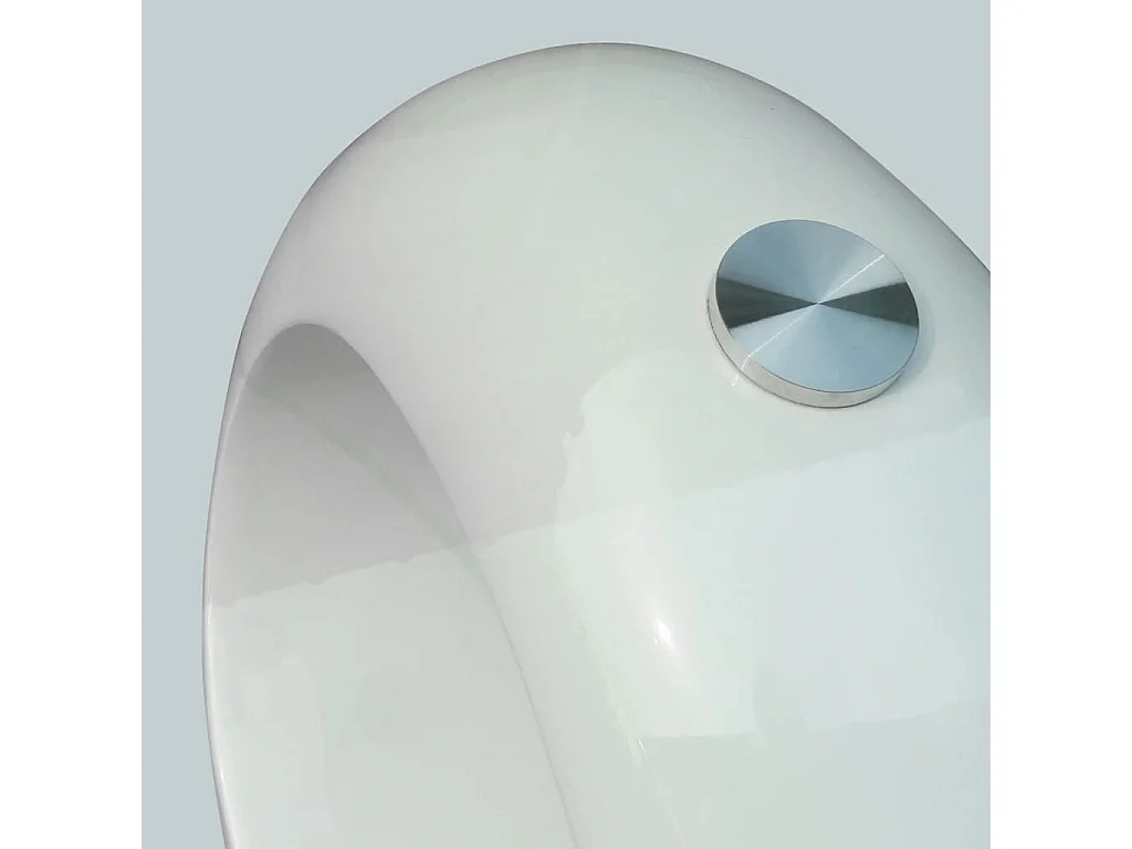 Table basse avec dessus de table en verre ovale Blanc brillant