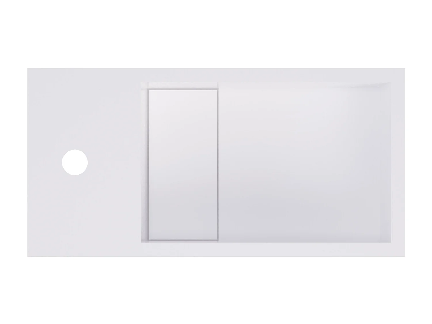 Witte hangende wastafel van solid surface met nis - Kraan links - 40 cm - PUMORI