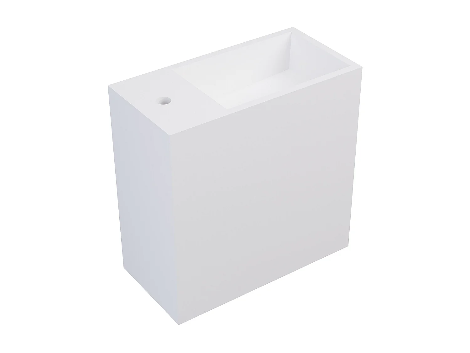 Witte hangende wastafel van solid surface met nis - Kraan links - 40 cm - PUMORI