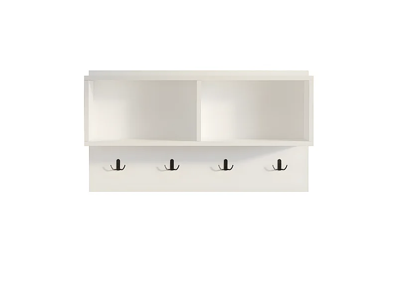 Perchero Brian Guardarropa Con Estante - Venprodin - 92 Cm Blanco