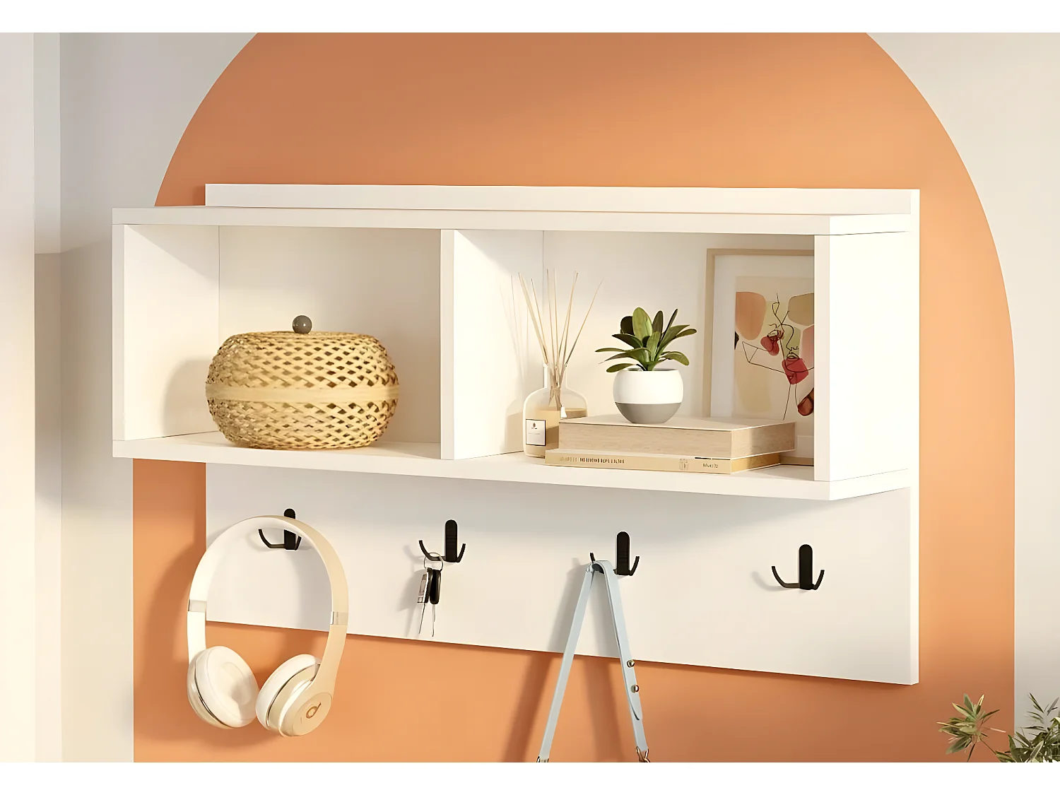 Portemanteau Armoire Avec Etagère Brian - Venprodin - 92 Cm Blanc