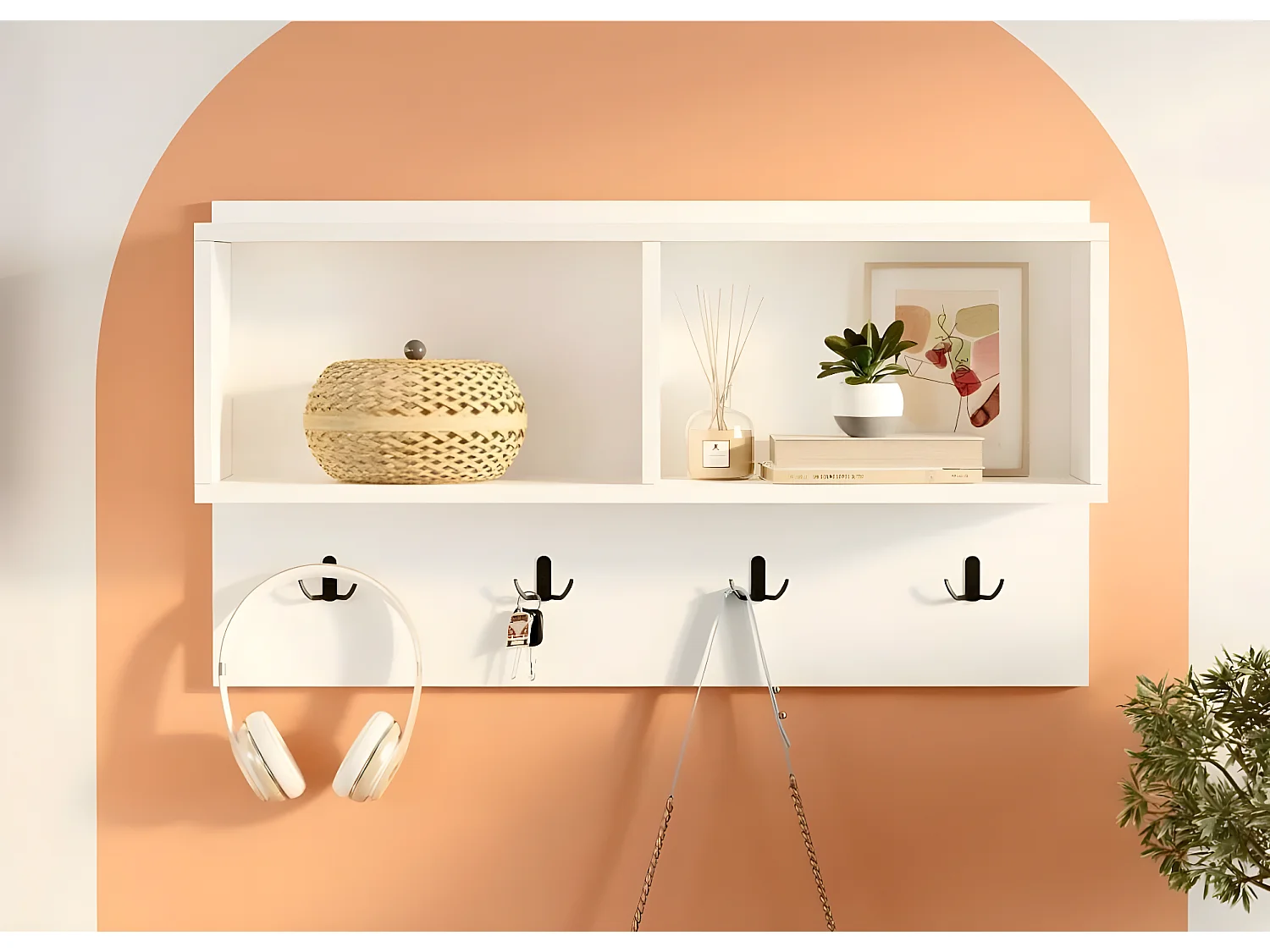 Portemanteau Armoire Avec Etagère Brian - Venprodin - 92 Cm Blanc