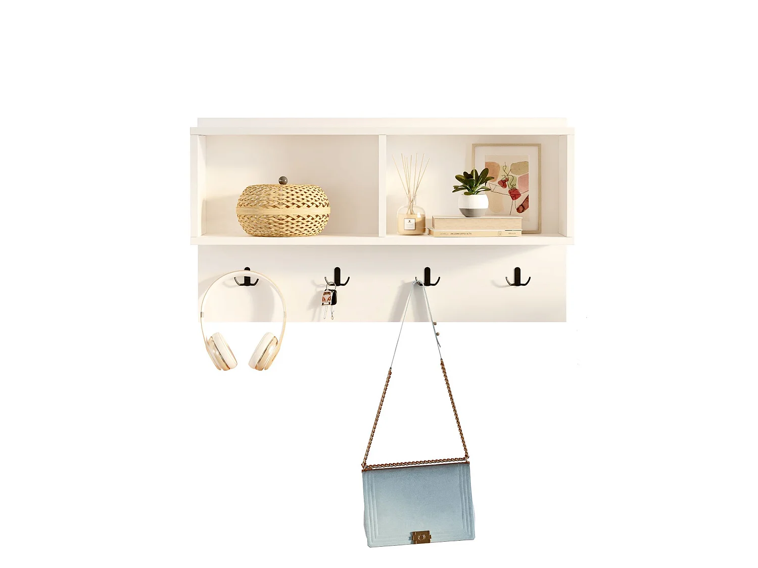 Portemanteau Armoire Avec Etagère Brian - Venprodin - 92 Cm Blanc