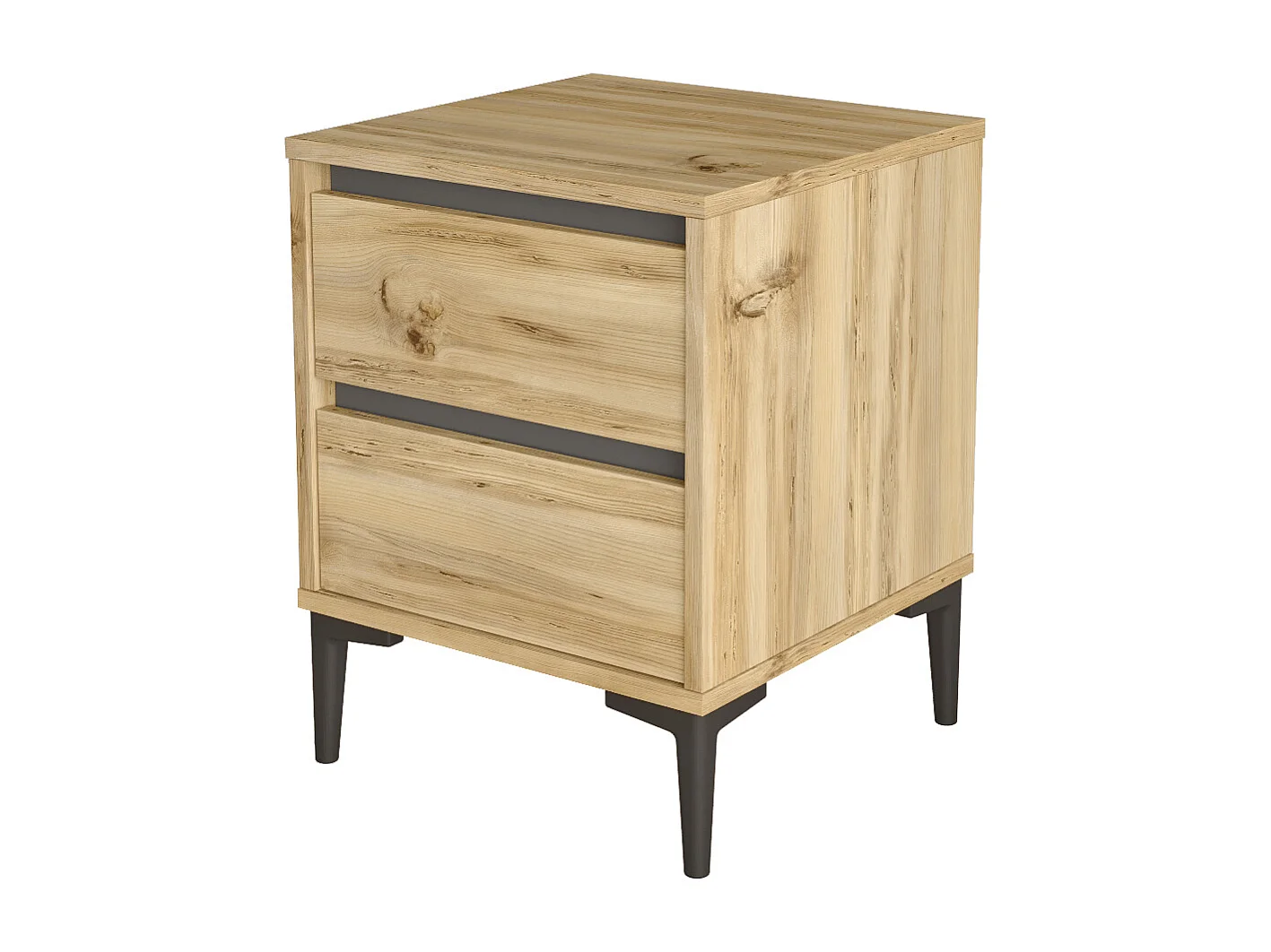 Table De Chevet Avec 2 Tiroirs - Venprodin - Feutre 45 Cm - Anthracite